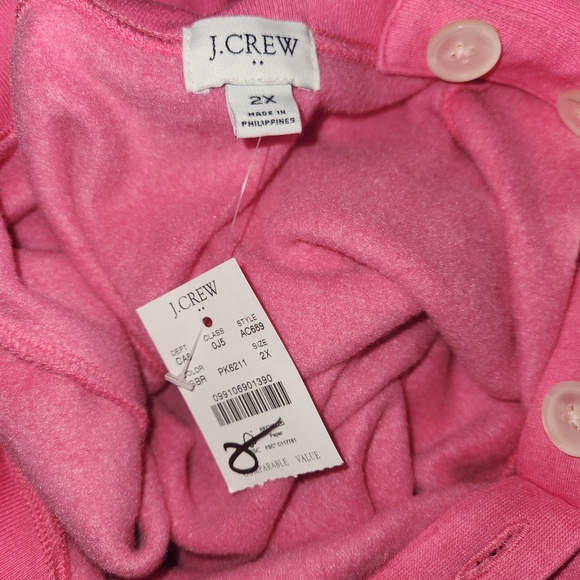 J.crew Factory Wide button-collar pullover sweatshirt in cloudspun fleece Sz 2X - Picture 6 of 7